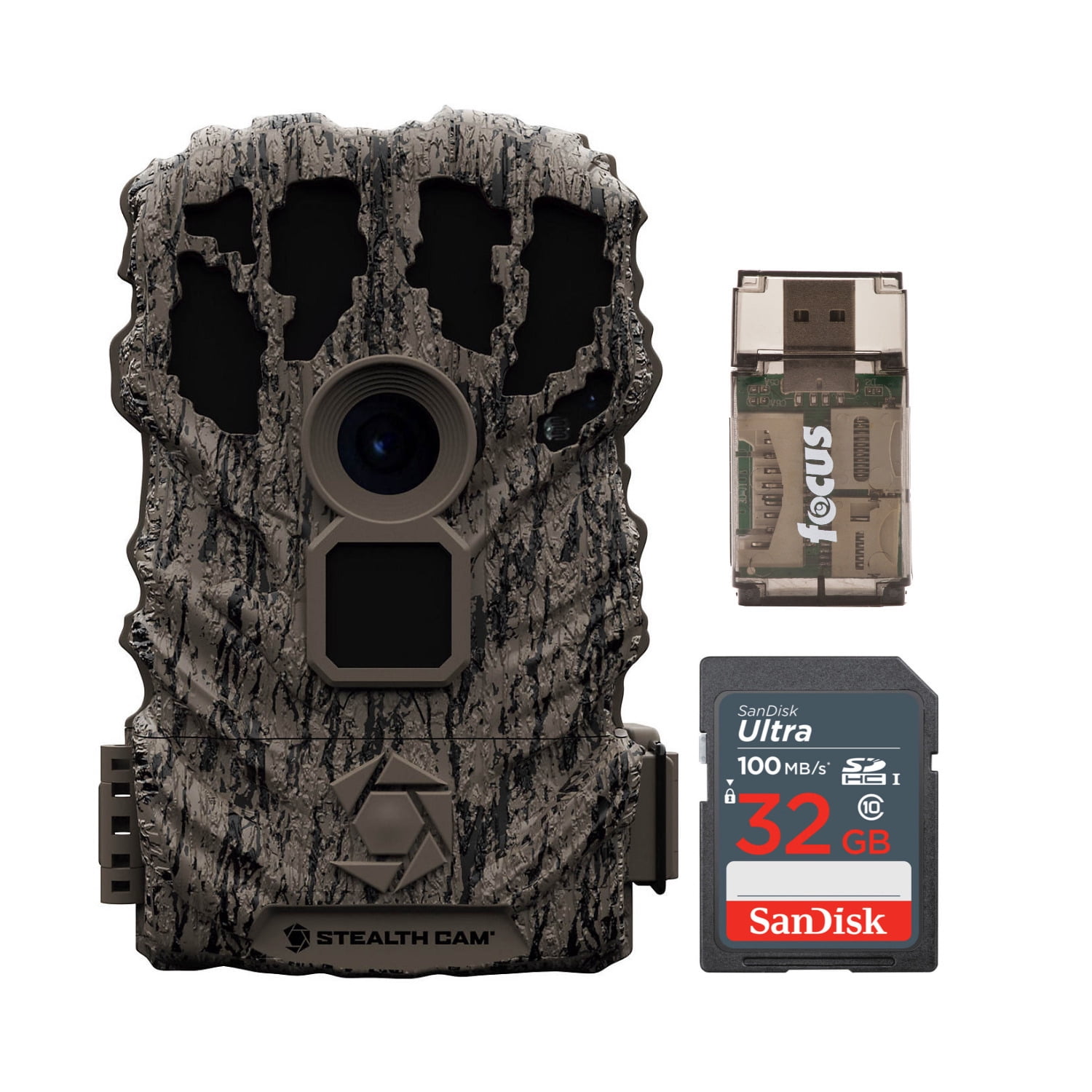Stealth Cam Browtine 14MP Trail Camera with 32GB Memory Card and Card Reader