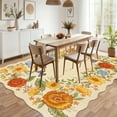 thumbnail image 4 of Gaderth 5x7 Washable Area Rug For Living Room, Modern Scalloped Floral Border Rug With Non Slip Backing, Stain Resistant Low Pile Foldable Boho Carpet For Bedroom Dining Room Nursery Home Office, 4 of 8