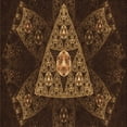 thumbnail image 1 of Ahgly Company Indoor Square Patterned Black Bean Brown Area Rugs, 5' Square, 1 of 6