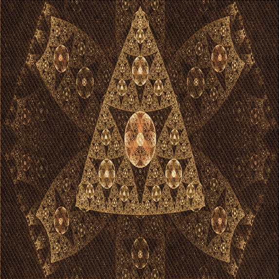 Ahgly Company Indoor Square Patterned Black Bean Brown Area Rugs, 5' Square