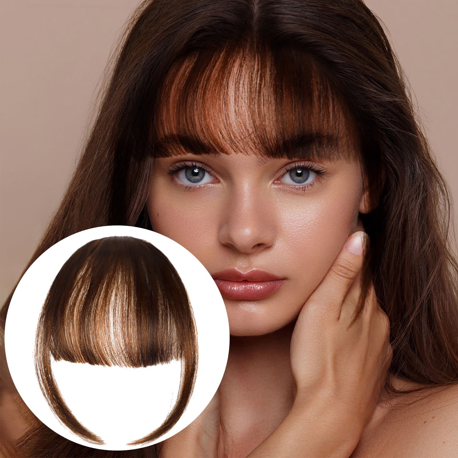 Haiddrew 1pc Wig Bangs Hair Clip In Bangs Real Human Hair Wispy Bangs