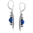 thumbnail image 4 of Southwestern Sterling Silver Rope and Lapis Bead Drop Earrings, 4 of 11