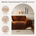 thumbnail image 6 of HUGNEO 71"x51" Chenille Sofa Cover, Non Slip Soft Tassel Couch Cover, Machine Washable Furniture Protector for Kids Pets, Brown, 6 of 11