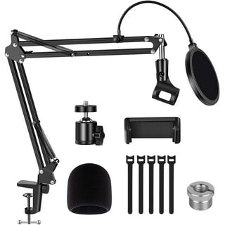 Shure SM7B Boom Arm with Pop Filter - Suspension Boom Scissor Arm Stand for  Shure SM7B Microphone with 2 Types Windscreen by YOUSHARES