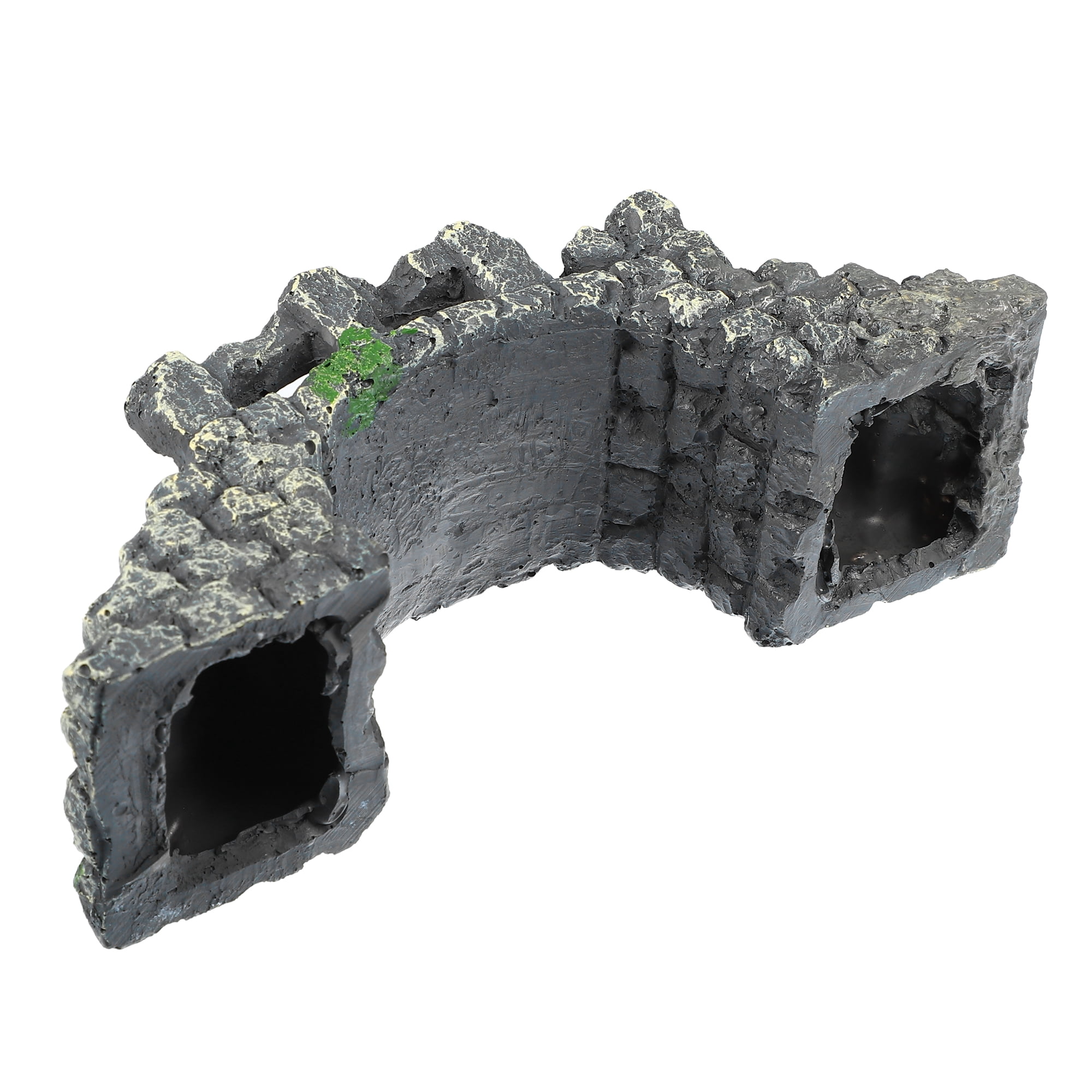 Unique Bargains Aquarium Arch Bridge Decoration Resin Accessories Gray Green 7.48" Length