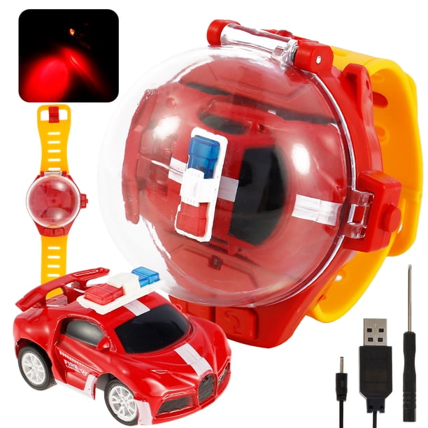 Lieonvis Nuevo Mini Juguetes de Coche de Reloj Control Remoto, Lindo Reloj de Carreras de Muñeca de 2,4 GHz con Carga USB, Regalo de Coche RC de Dibujos Animados for para Niños y Niñas de 3 a 12 Años