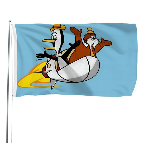 Tennessee Tuxedo and His Tales-themed Printed Flag Perfect gift for fans, friends, and family members, and suitable for indoor and outdoor activities, party decorations.35.4"x59" (90cm×150cm)
