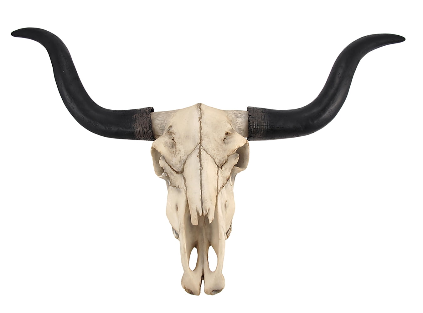Zeckos Longhorn and Lace Black & White Filigree Design Hanging Steer Skull Statue DWK Corporation