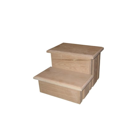 Unfinished Solid Oak Step Stool With Solid Tread 11 ½' Tall