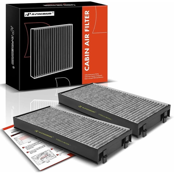 A-Premium 2-PC Cabin Air Filter with Activated Carbon Compatible with BMW X5 2007-2019, X6 2008-2019, Replace# 64116945594, 64119248294