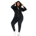 thumbnail image 2 of White Mark Women's Rhinestone 2 Piece Velour Tracksuit Set, 2 of 6
