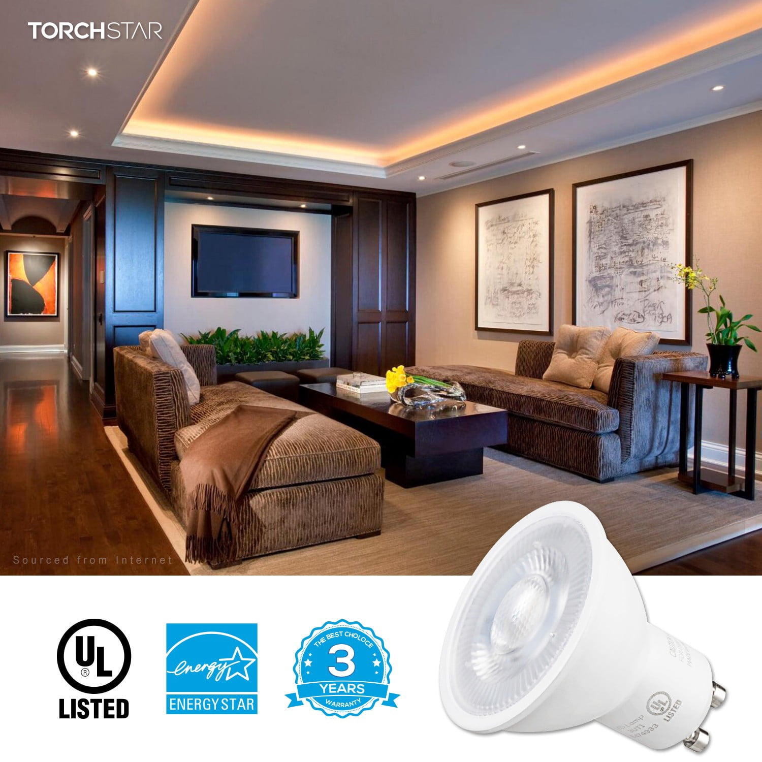 18 Pack MR16 GU10 LED Light Bulb, Dimmable 6.5W (50W Equivalent), UL-Listed, 3000K Warm White