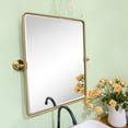thumbnail image 2 of TEHOME Farmhouse Gold Bathroom Mirror, 20x24 inches, Pivot Rectangle, Tilting, 2 of 6