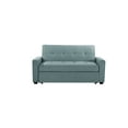 thumbnail image 3 of Sealy Muskoka Queen Pop-Up Sofa Bed Convertible with USB Port in Teal with Solid Wood Legs in Espresso, 3 of 17