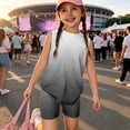 thumbnail image 2 of Summer Clothes for Child Girls Size 7 Cute Preppy Two Piece Outfits Tracksuit Casual Sleeveless T Shirts Top and Shorts Clothing Sets Black 2-3 Years, 2 of 7