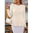 thumbnail image 6 of PRETTYGARDEN Women's Fall Lightweight Cardigan Sweaters | Long Sleeve Peplum Tops, Button Up, Slim Fitted, Flared Hem, Soft Ribbed Knit, Business Casual Outfits, Winter Trendy Clothes, 6 of 9