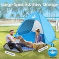 thumbnail image 3 of Pop up Beach Tent,  1-2 Person Portable Sun Shelter with UV 50+ Protection for Seaside and Picnic, Sky Blue, 3 of 8