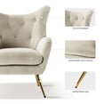 thumbnail image 4 of HULALA HOME Eusebio Modern Velvet  Accent Chair with Tufted Wingback for Living Room Set of 2 by  Wingback Chairs TAN, 4 of 5