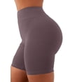 thumbnail image 3 of Solid Color Women Slim Fit High Waist Leggings Shorts, 3 of 4