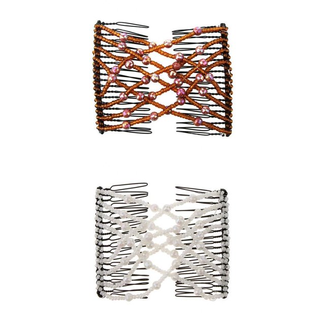 2pcs Clip de doble para el cabello mágicas Soporte para el cabello Joyería . Hugo Peinetas para el cabello con cuentas mágicas