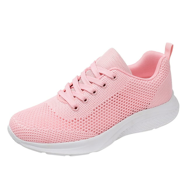Kcodviy Chaussures Compensées de Loisirs pour Femmes à Lacets, Chaussures pour Femmes pour Mariage, Semelle Souple, Chaussures Confortables pour Femmes, Espadrilles d'Extérieur en Maille, Chaussures de Course, Protège-Espadrilles, Sport pour Femmes, Respirantes