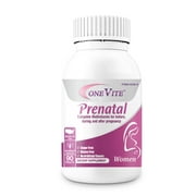 Prenatal Multivitamin for Women, OneVite 90 Count, with Iron, Folic Acid, Vitamin C, Vitamin D3, Calcium, Zinc & More for Before, During, After Pregnancy - by Akron Pharma