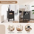 thumbnail image 2 of Gymax Ensemble de 2 Tables de Chevet Compactes avec Étagère Ouverte et Armoire, 2 of 7