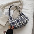 thumbnail image 2 of Bolsa retro para axilas de lona con estampado a cuadros para mujer, de mano pequeño para vagabundos (azul oscuro) Ehuebsd Para Estrenar, 2 of 9