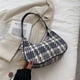 thumbnail image 3 of Bolso Retro Otoño E Invierno Versátil Lona A Cuadros Con Hombro Pu para Axila 8276 (azul Oscuro) Azul Oscuro, 3 of 9