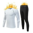 thumbnail image 2 of Mens Thermal Underwear Heated Base Layer Set Thermal Underwear Mens Thickening Pant Set Base Layer Men White S, 2 of 7
