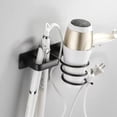 thumbnail image 6 of Bleiou Hair Dryer Holder Hairdryer Station Wall Mounted Spiral Shelf Bracket Stand Hanger Straightener Organizer Blow Storage with Holes Rack For Bathroom Aluminum Professional,Black, 6 of 6