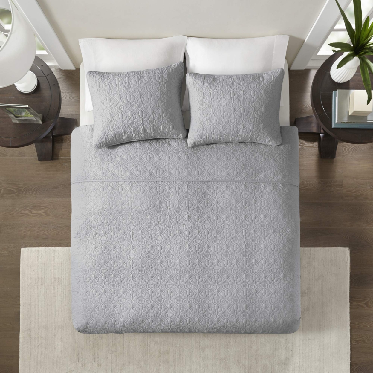 Madison Park Twin/Twin XL Quebec 2-Piece Reversible Quilt Set, Grey - image 3 of 5