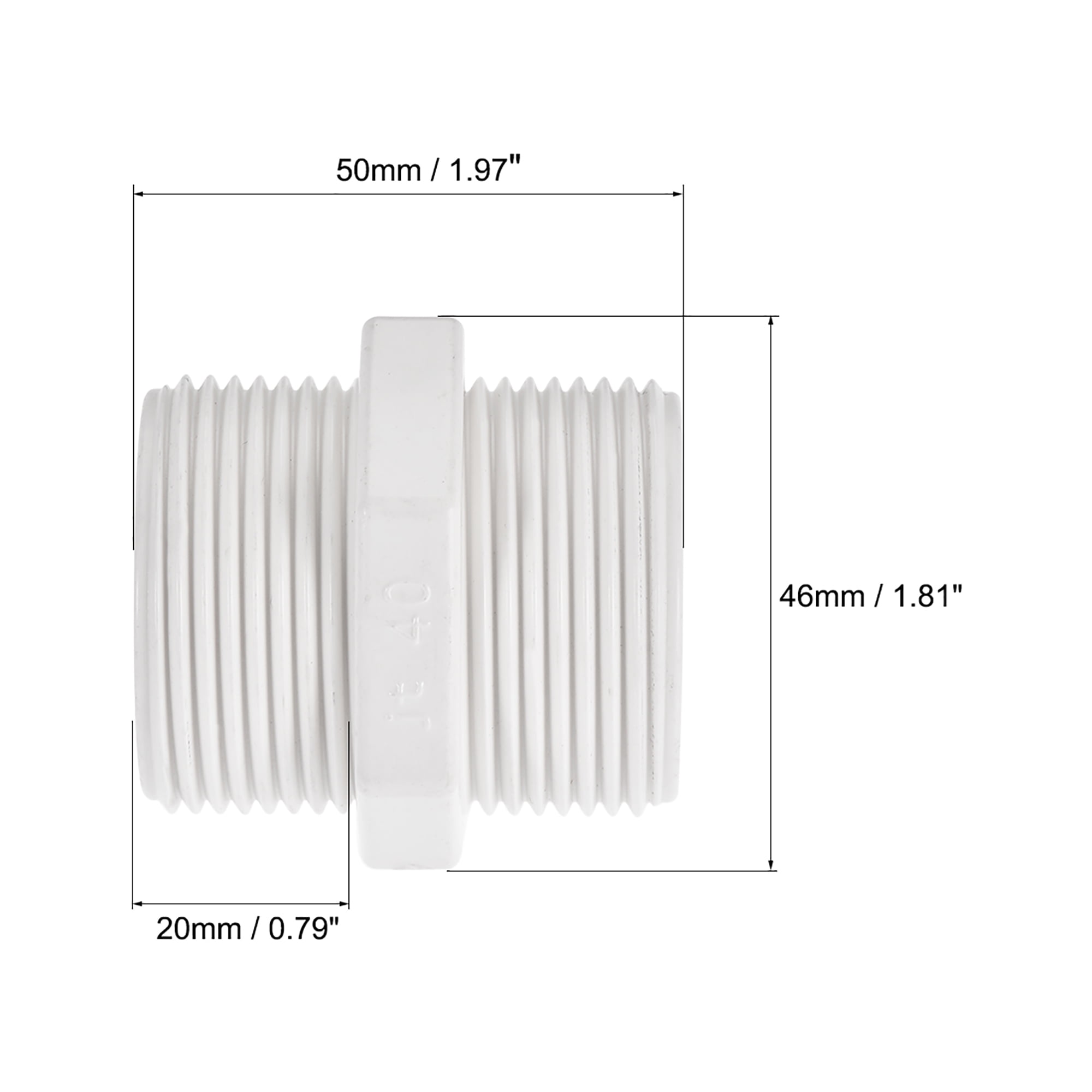Uxcell Pipe Fitting, G1-1/4 Male Thread, Hex Nipple Tube Adaptor