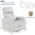 thumbnail image 3 of 360° Swivel Rocking Recliner Chair with Manual Footrest, Soft Faux Leather Upholstered Glider for Living Room/Nursery, 3 of 8