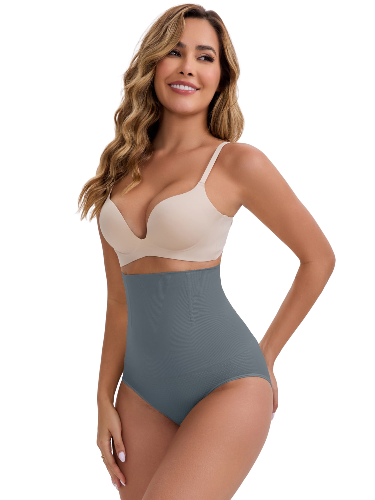 DARING DIVA Women's High-Waisted Butt Lifting Briefs Postpartum Tummy Control L Blue