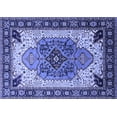 thumbnail image 1 of Ahgly Company Machine Washable Indoor Rectangle Oriental Blue Industrial Area Rugs, 5' x 7', 1 of 4