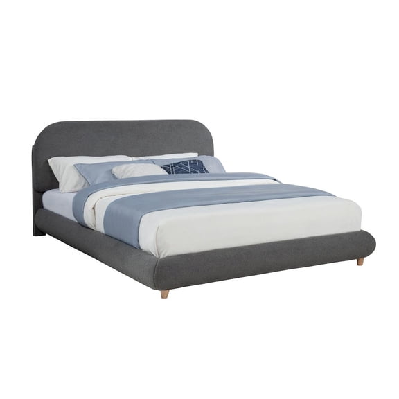 Best Master Furniture Cteris Queen Fleece Bed, Gray