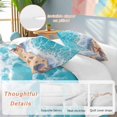 thumbnail image 2 of 3 Piece Ocean Beach Duvet Cover Set Twin Size,Microfiber Comforter/Quilt Cover with Corner Ties and 2 Pillowcases,Coastal Nautical Starfish Shells Sea Waves All Season Bedding with Zipper Closure, 2 of 8