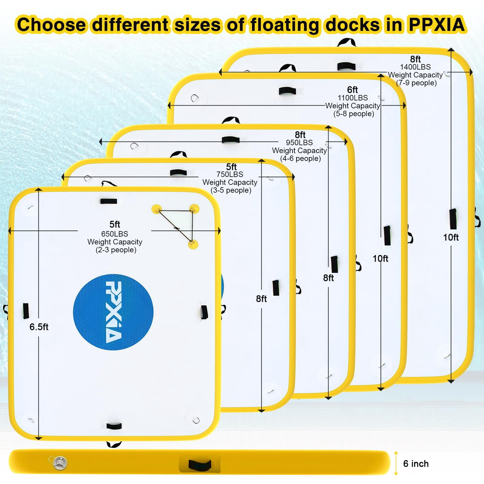 Floating Dock - 10ft × 6ft Inflatable Dock Floating Platform For Lakes 6 Inch Thick, Inflatable Island Water Floating Mats For Boating, River, Pool, Ocean - Inflatable Raft With Electric Air Pump