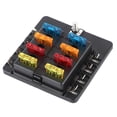 thumbnail image 1 of Herwey Terminal Fuse Box, Simple Good Insulation Fuse Block Holders, LED Indicator Yachts Ships Boat For Car, 1 of 8
