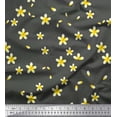 thumbnail image 1 of Soimoi Crepe Silk Fabric Plumeria Floral Printed Fabric 1 Yard 42 Inch Wide, 1 of 3