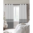 thumbnail image 2 of Blackout Curtains for Bedroom, Grey White Striped Room Darkening Window Drapes for Living Room, Modern Abstract Art Aesthetics Thermal Insulated Grommet Curtains, 27.5x39 inch, 2 Panels, 2 of 9