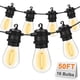 thumbnail image 1 of GvvooHome Cadena de luces LED para exteriores de 50 pies con 16 bombillas reemplazables S14 impermeables e inastillables (1 repuesto) 2700 K luces de patio de grado comercial luces colgantes exteriore, 1 of 1