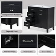 thumbnail image 4 of 36" Bathroom Vanity with Sink, Black Modern Bathroom Cabinet with Storage Drawers, Freestanding Vanity with Ceramic Basin, Solid Wood & MDF Construction, 4 of 9