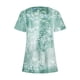 thumbnail image 5 of ICHUANYI Clearance Fashion Womens Casual Printed Square Neck Short Sleeve Buttons Tops Loose Blouses(Mint Green, XL) ICHUANYI WER2023080906030, 5 of 5