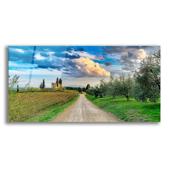 Epic Art 'Strada Bianca Chiesa' by IMB, Acrylic Glass Wall Art, 24"x12"