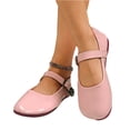 thumbnail image 3 of HTHLVMD Patent Leather Mary Jane Flats, Office and Party Wear, Women's Round Toe Low Top Mary Jane Flats Soft Comfort Buckle Strap Casual Versatile Ballet Shoes, Pink 7.5, 3 of 5