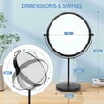 thumbnail image 4 of Large Size Tabletop Makeup Mirror with Magnification, 9-Inch Double-Sided 360° Swivel Free Standing Vanity Mirror, 1X/10X Magnifying Mirror with Stand for Bathroom & Bedroom, Matte Black, No Light, 4 of 7