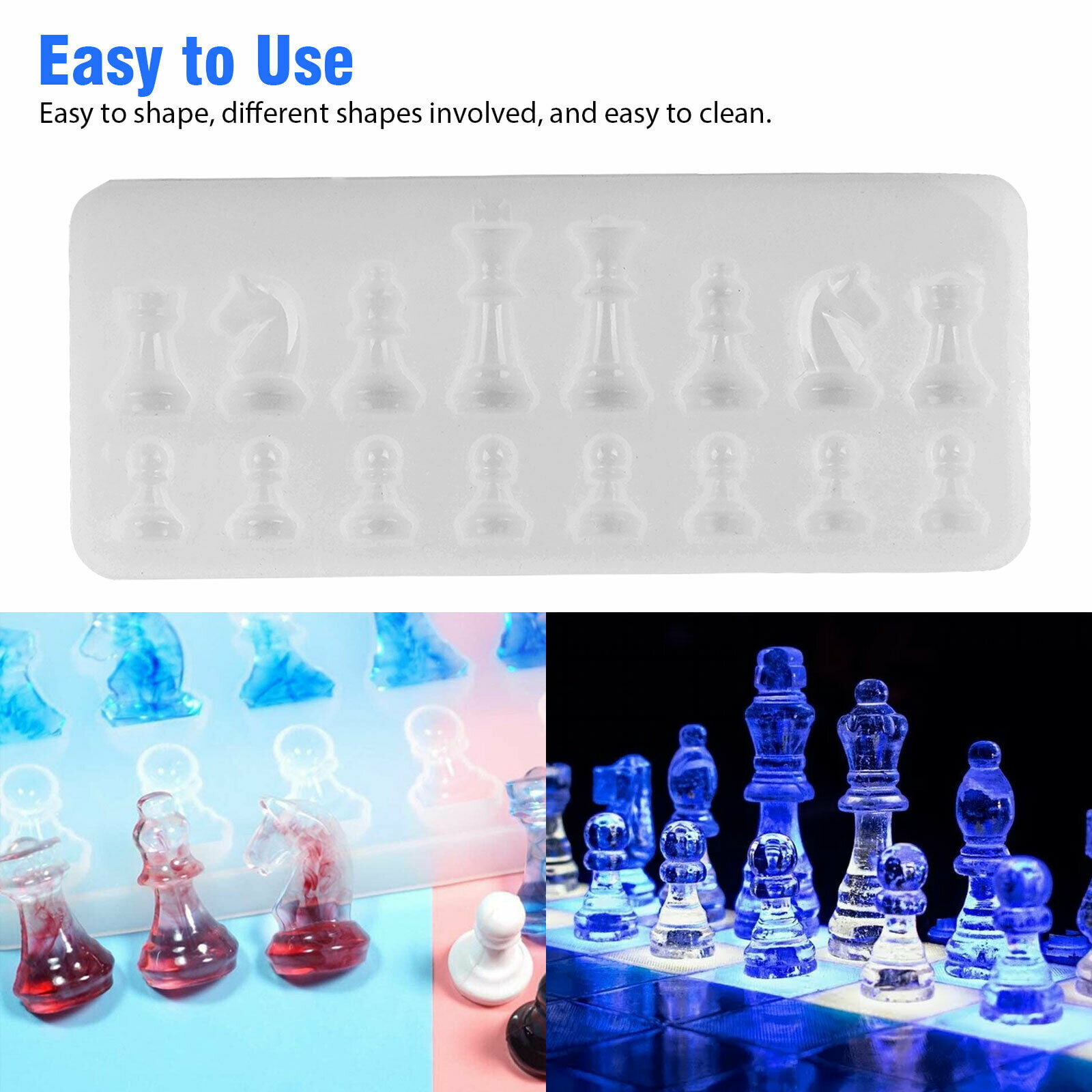 Silicone Resin Chess Mold DIY Jewelry Pendant Making Tool Mould Craft Handmade 