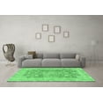 thumbnail image 3 of Ahgly Company Machine Washable Indoor Square Abstract Emerald Green Modern Area Rugs, 8' Square, 3 of 4